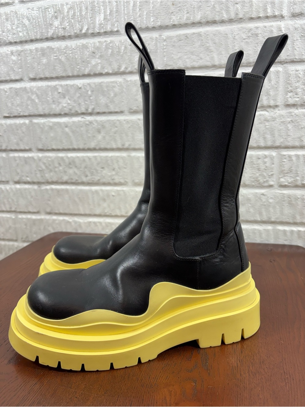 Bottega Veneta Tire Seagrass Boots Black/Yellow Size 38 Women’s‎